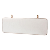 Baxton Studio Belden Boucle Upholstered Wall-Mounted Headboard - Padded Cushion Panel with Faux Leather Piping, Modern Bedroom Accent Piece, Cream, Queen